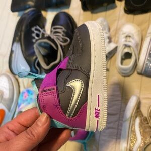Nike Kids' Black and Pink Sneakers